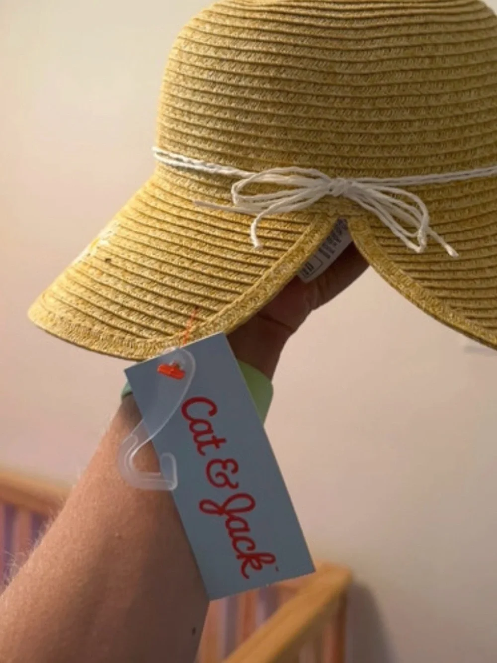 Cat & Jack Baby Girl Daisy Straw Sun Hat 12-24 Months NWT